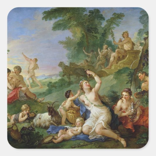 Triomf van Bacchus Vierkante Sticker (Voorkant)