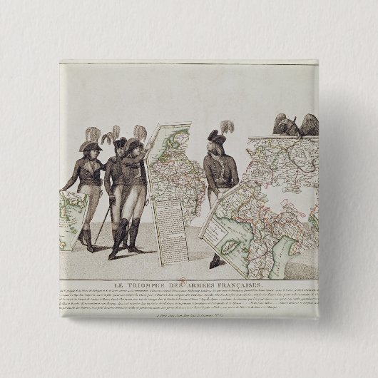 Triomf van de Franse legers Vierkante Button 5,1 Cm (Voorkant)