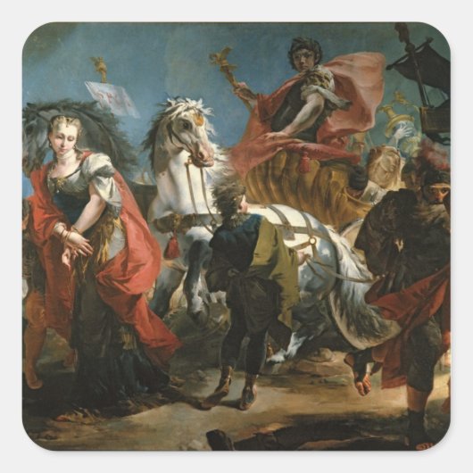 Triomf van Marcus Aurelius Vierkante Sticker (Voorkant)