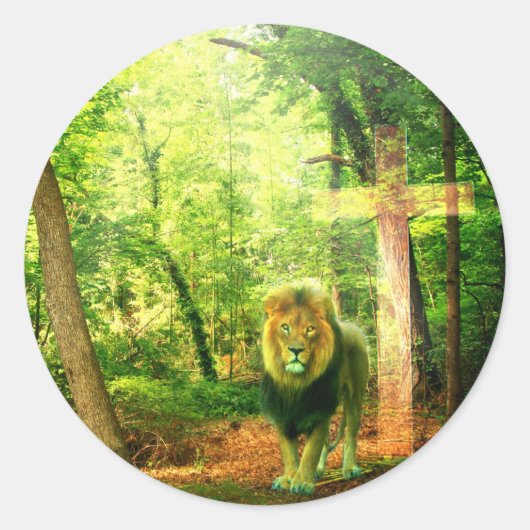 Triomfantelijke Koning Ronde Sticker (Voorkant)