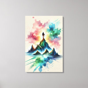 Triomfantelijke Ziel - Een Mystieke Klifreis Canvas Afdruk