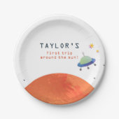 Trip Around The Sun | Space Boy Birthday Papieren Bordje (Voorkant)