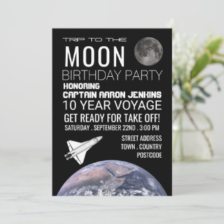 Trip naar de maan, Space Shuttle Birthday Party Kaart
