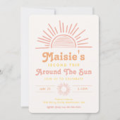 Trip om de zonuitnodiging | Boho Birthday Kaart (Voorkant)