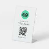 Tripadviseur-Reviewen | QR-code zakelijke Review Reclamebord Met Voetstuk (Voorkant)