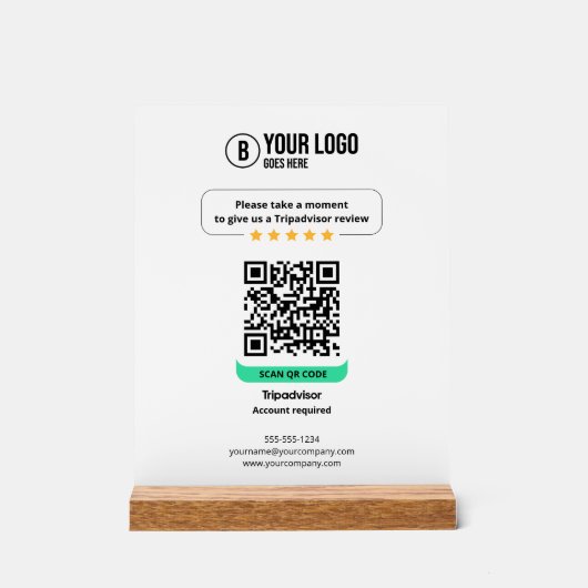 Tripadvisor Avis QR Code Rate Business 5 Star (Recto)