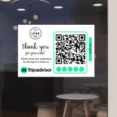 TripAdvisor beoordelingsverzoek met logo en QR-cod Raamsticker