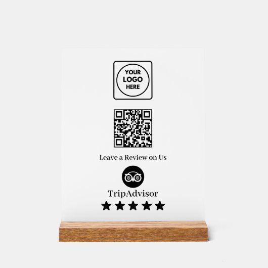 Tripadvisor QR-code | Weergave van link naar bedri Acryl Bord (Voorkant)