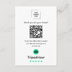 TripAdvisor QR Review Klantfeedback Inzetstuk Informatiekaartje