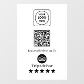 Tripadvisor QR | Zakelijk beoordelingsdisplaybord Raamsticker (Vel)