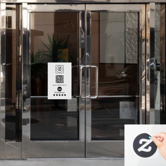 Tripadvisor QR | Zakelijk beoordelingsdisplaybord Raamsticker (Kantoordeur)