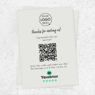 TripAdvisor Rating Link QR-code grijze zaken Informatiekaartje