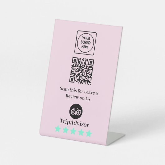 Tripadvisor Review QR Tafel Sign Reclamebord Met Voetstuk (Voorkant)