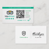 Tripadvisor Reviewen | Zakelijke QR-code Bedankt Visitekaartje (Voorkant / Achterkant)