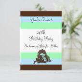 Tripe moderne Cinquantième anniversaire Invitation (Debout devant)