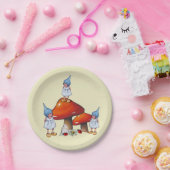 Tripet Gnomes Girl, Toadstool Original Fantasy Art Papieren Bordje (Feest)
