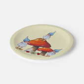 Tripet Gnomes Girl, Toadstool Original Fantasy Art Papieren Bordje (Gekanteld)