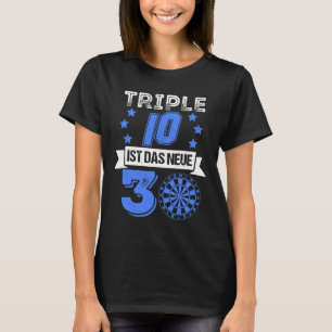 Triple 10 30th Verjaardag Gift Idee Darts voor T-shirt
