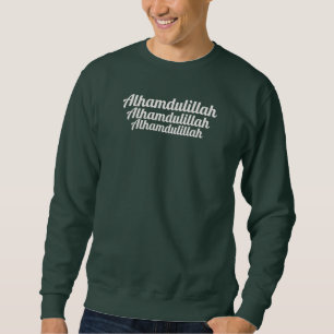 Triple Alhamdulillah Diep bosgroen Trui