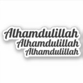 Triple Alhamdulillah Typografie Sticker (Voorkant)