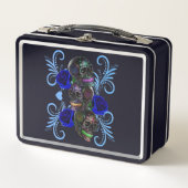 Triple Black Day of the Dead Skulls Blue Rozen (Voorkant)