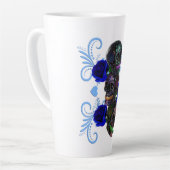 Triple Black Day of the Dead Skulls Blue Rozen Latte Mok (Linkerhoek)