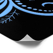 Triple Black Day of the Dead Skulls Blue Rozen Poster (Hoek)