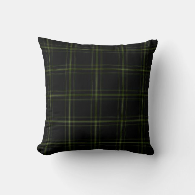 Triple Black Green Tartan Pset Kussen (Voorkant)