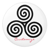 Triple Black Spirals Thunder_Cove Keramische Knop (Voorkant)