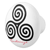 Triple Black Spirals Thunder_Cove Keramische Knop (Rechts)