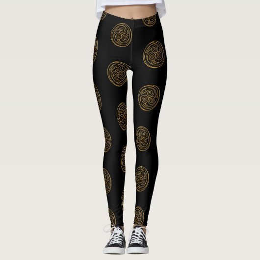 Triple Celtic Knot Swirl Mandala Leggings (Voorkant)