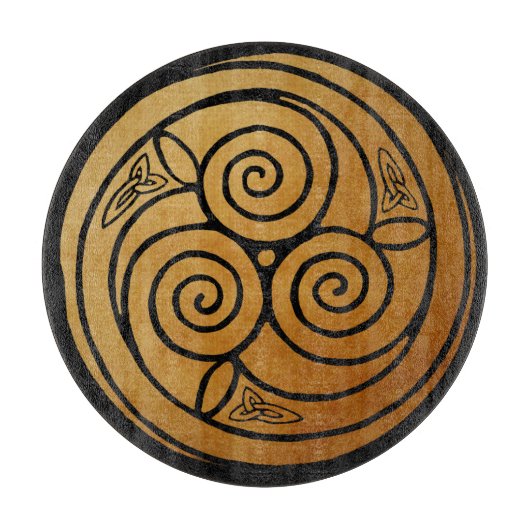 Triple Celtic Knot Swirl Mandala Snijplank (Voorkant)