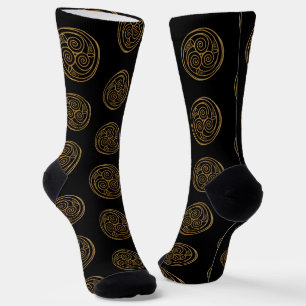 Triple Celtic Knot Swirl Mandala Sokken