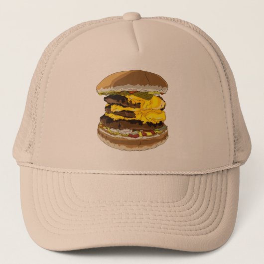 Triple Cheeseburger Trucker Hat Pet (Voorkant)