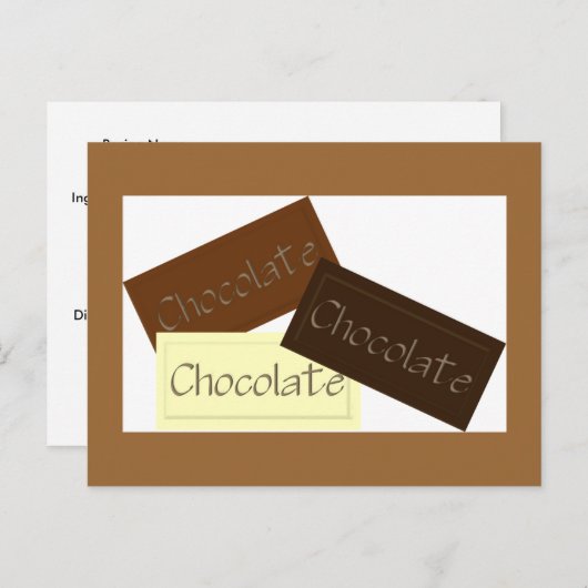 Triple Chocolate Recipcard Briefkaart (Voorkant / Achterkant)