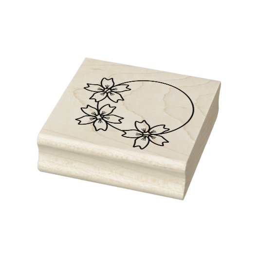 Triple Circled Sakura (Cherry Blossoms) Stempel (Stempel)