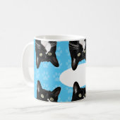 Triple Cute Kat Speech Bubble Custom Fun Koffiemok (Voorkant links)