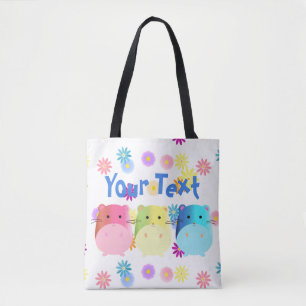 Triple Cute Kawaii Hamsters Custom Draagtas