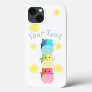 Triple Cute Kawaii Hamsters Custom Hoesje-Mate iPh iPhone 13 Hoesje