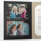 Triple de Noël Photo Rouge Joie Noire Florale (Intérieur en premier)