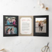 Triple de Noël Photo Rouge Joie Noire Florale (Intérieur)