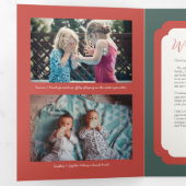 Triple de Noël Photo Rouge Vert Joie Florale (Intérieur en premier)