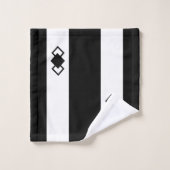 Triple diamant sur bande noire et blanche (Gant de toilette)