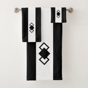 Triple Diamant sur rayures noires et blanches