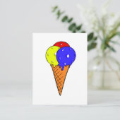 Triple Flavour Ice Cream Pickleball Briefkaart (Staand voorkant)