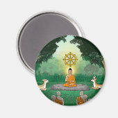 Triple Gems : Bouddha, Dharma, Sangha Magnet (Recto/Verso)