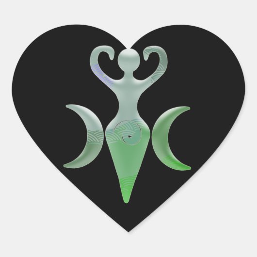 Triple Goddess Hart Sticker (Voorkant)