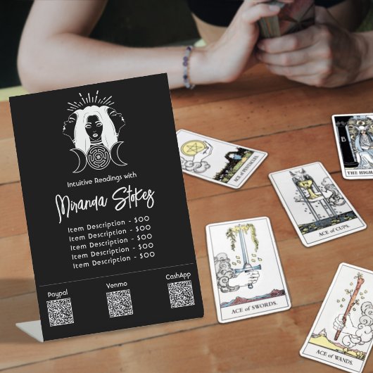 Triple Goddess Hecate Zwart & Wit Prijslijst Reclamebord Met Voetstuk