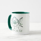Triple Goddess & Lotus Green Mug Mok (Voorkant links)