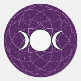 Triple Goddess Moon Ronde Sticker